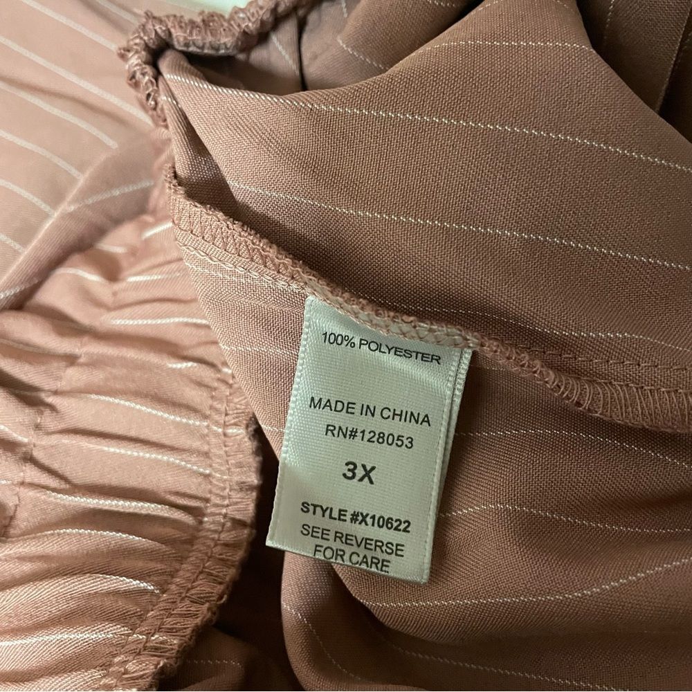 Charlotte Russe+ Pink Striped Cuffed Hem Trousers NWT Size 3X - Picture 8 of 15